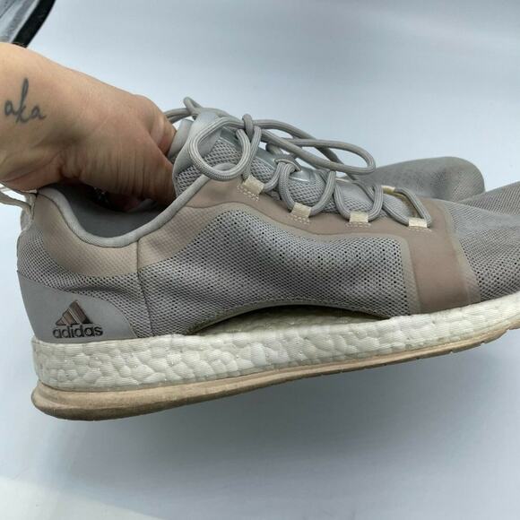 Adidas Womens Gray Pure Boost BB3286 Lace Low Top Running Shoes Size 10 Sneakers - Picture 5 of 9